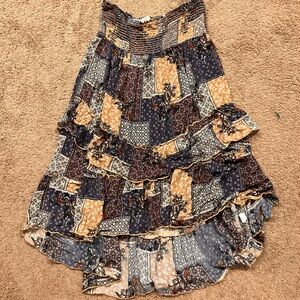 Patchwork patter midi skirt